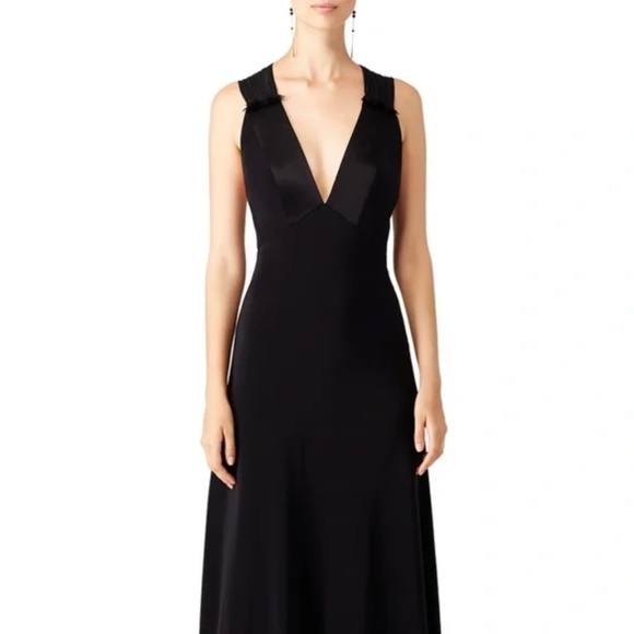 Jill Jill Stuart Deep V Alison Gown Black - Size 2 - Picture 1 of 16